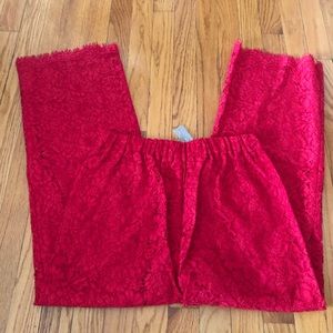 JCrew Easy Pant in Red Lace